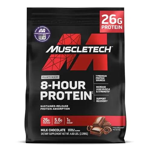 MuscleTech Platinum 8-Hour Protein Powder tub