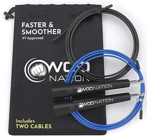 WOD Nation black speed jump rope with alloy steel cable