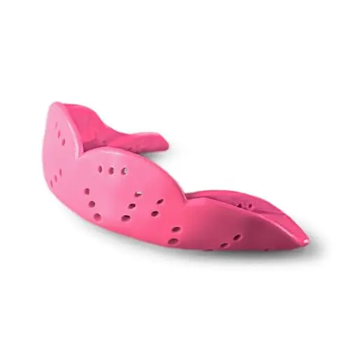 SISU Aero mouthguard in hot pink showing slim profile design