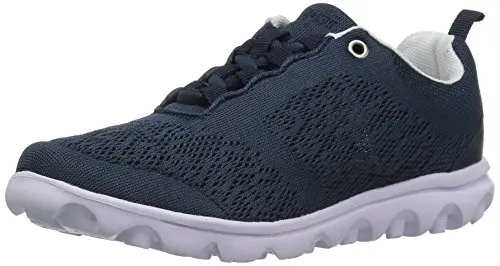 Propét TravelActiv sneaker in navy color with lace-up closure