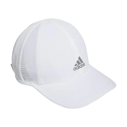 adidas Superlite baseball cap in white with reflective details