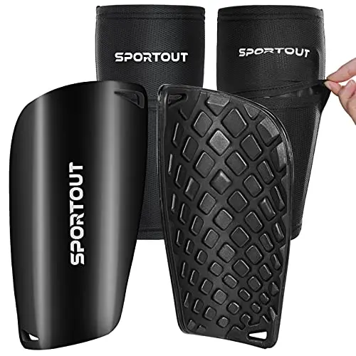 SPORTOUT soccer shin guards with cushioned ankle protection