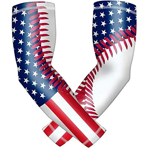 DOVICK compression arm sleeve with non-slip bands for sports