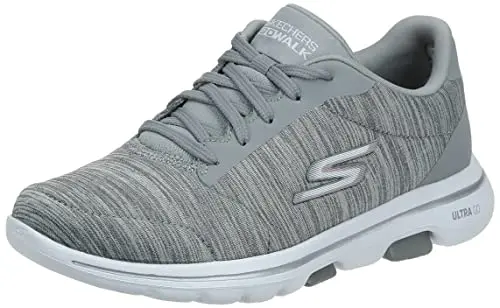 Skechers Women's Go Walk 5 sneaker in grey with knit mesh upper