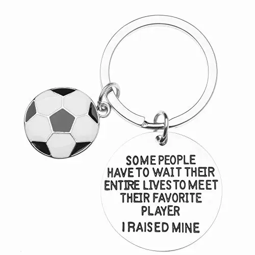 Soccer ball keychain with heartfelt message for parents
