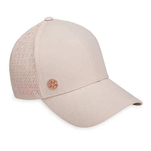 Gaiam pink baseball cap with nova design and ponytail opening