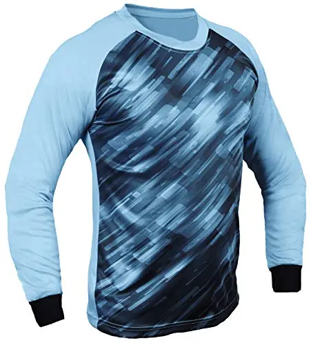 Light blue goalkeeper jersey with padded elbows
