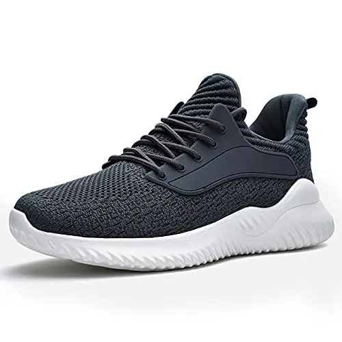 Akk women's tennis shoes in dark gray with knit mesh upper