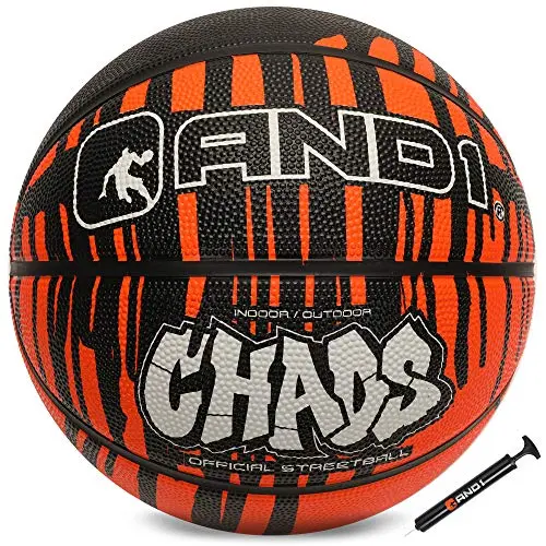 AND1 rubber basketball with drip design and pump