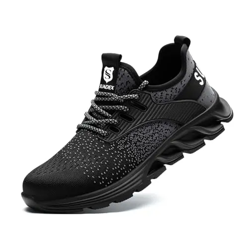 KEEN Utility men's black composite toe work sneakers with gum sole