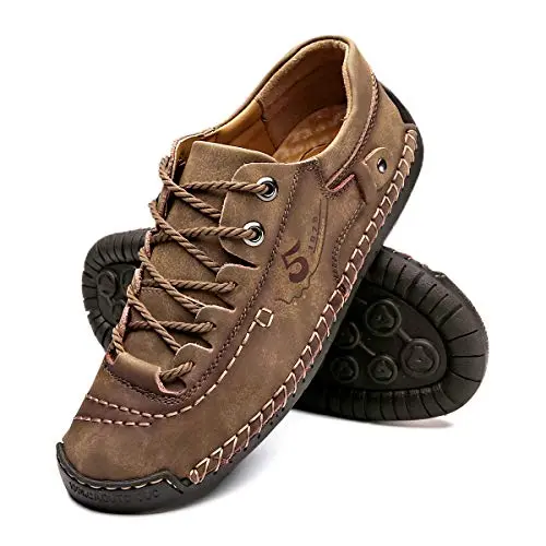 alcubieree men's leather casual shoes in brown