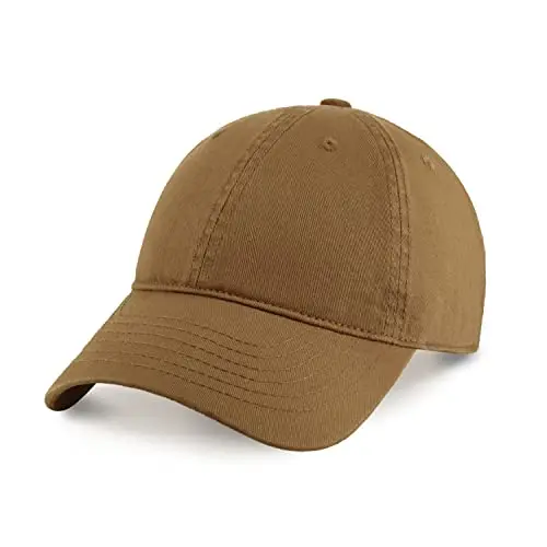 CHOK.LIDS premium dad hat in camel color with curved brim