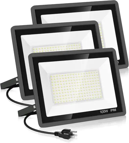 YANYCN 3-pack LED flood lights for outdoor basketball court