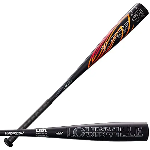 Louisville Slugger Vapor youth baseball bat in black and orange