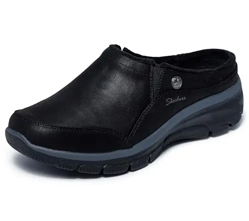 Skechers women's mule sneaker in black with memory foam insole