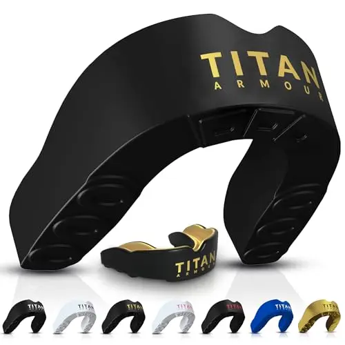 Titan Armour gold mouthguard with dual-layer protection