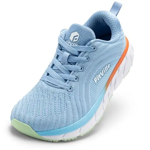 FitVille wide toe box walking shoes for women in sky blue