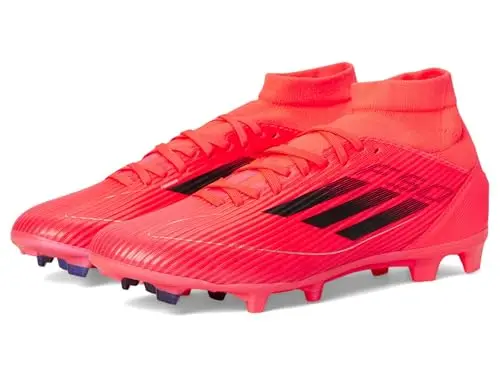 adidas Women's F50 League mid-top soccer cleats in Turbo/Aurora Black/Platin Metallic