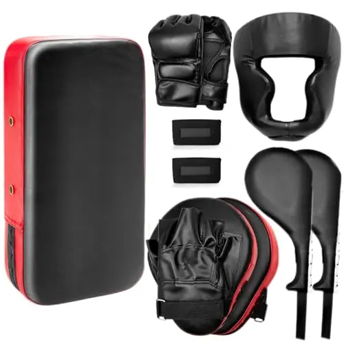GEMSCREAM 10-piece boxing training set with head guard and pads