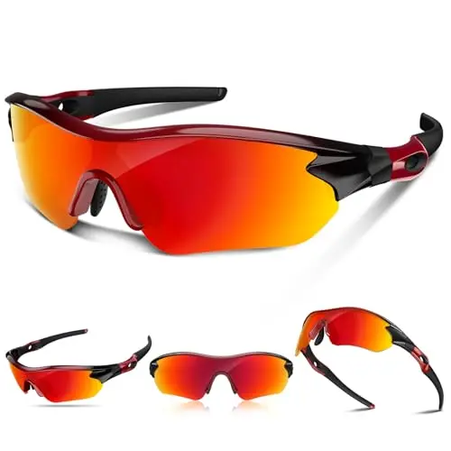 Rosemal polarized sports sunglasses with full accessory set