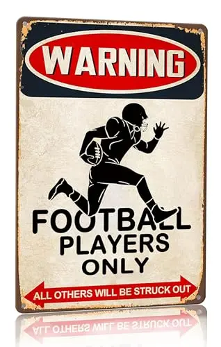 Crazysign funny football players tin sign for wall decoration