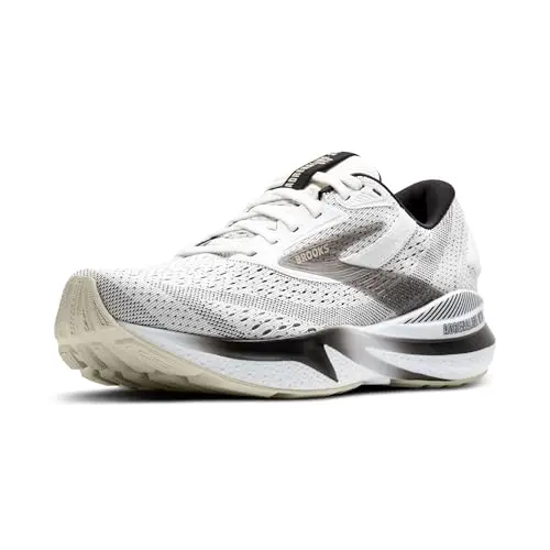 Brooks Adrenaline GTS 24 women's running shoe in white, black, and pelican color