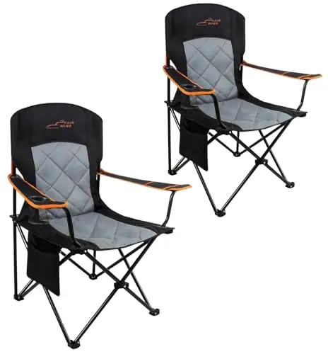 FAIR WIND 2-pack oversized camping chairs in black