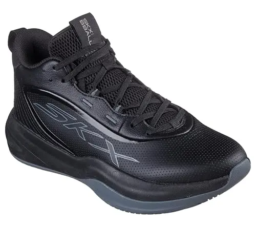 Skechers SKX League high-top basketball sneakers with MOVE FOAM insoles and pull tab