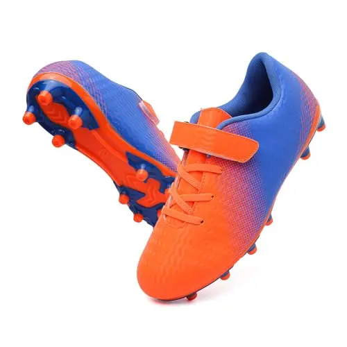 Budget kids football cleats with velcro straps and colorful design