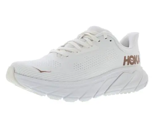 HOKA Arahi 7 running shoes in Blanc De Blanc/Rose Gold color