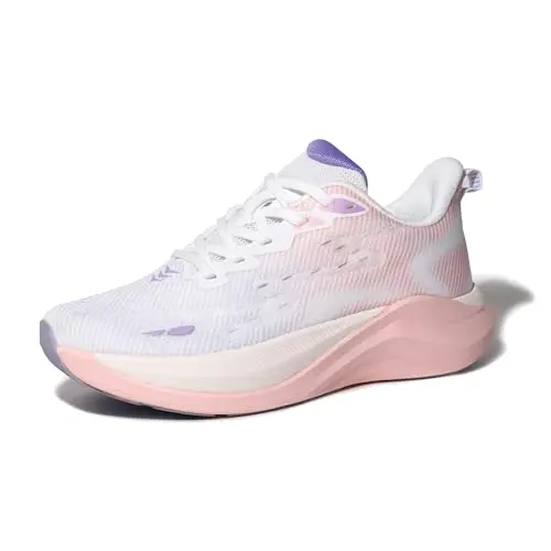 Hawkwell Cloud Zero Active nursing sneakers in white and pink knit design