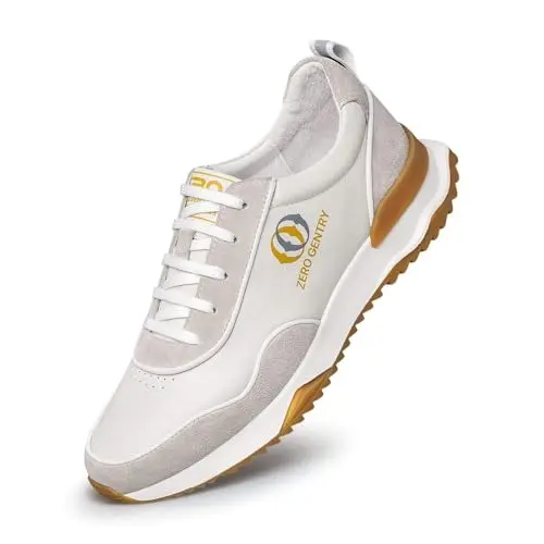 ZRO Men's Handmade Light Luxury Top-Layer Cowhide Leather Sneakers in white