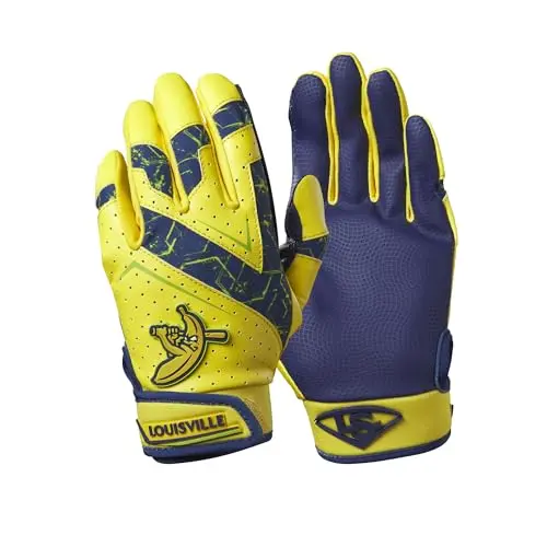 Louisville Slugger Savannah Bananas youth batting gloves in Yellow/Navy
