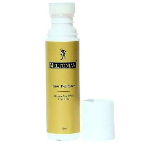 Meltonian shoe whitener liquid bottle with sponge