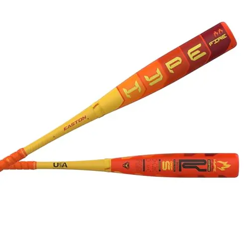 Easton Hype FIRE baseball bat in orange with composite barrel