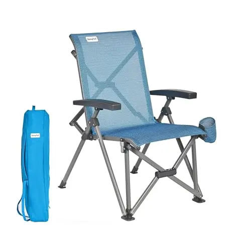 SUNNYFEEL ergonomic high back camp chair in mesh blue