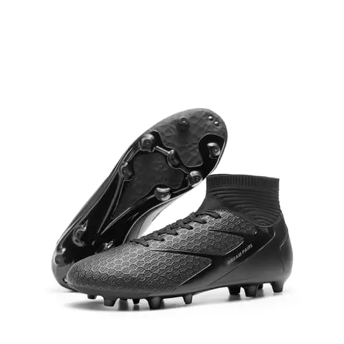 DREAM PAIRS high-top soccer cleats with ankle support and grippy studs