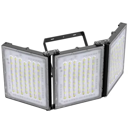 STASUN 600W LED flood light with three adjustable panels for outdoor basketball court