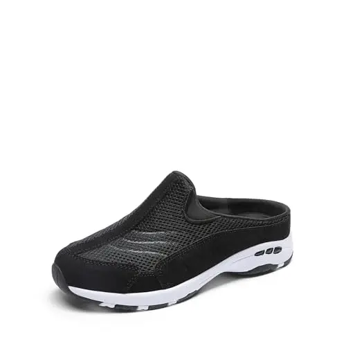 DREAM PAIRS slip-on mule sneakers in black with breathable upper