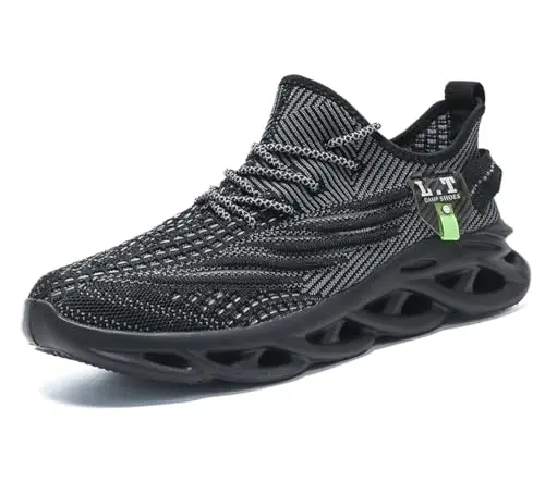 FUJEAK men's slip-on running shoes in black