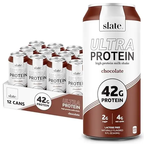 Slate Milk Ultra Protein Shake can with chocolate flavor