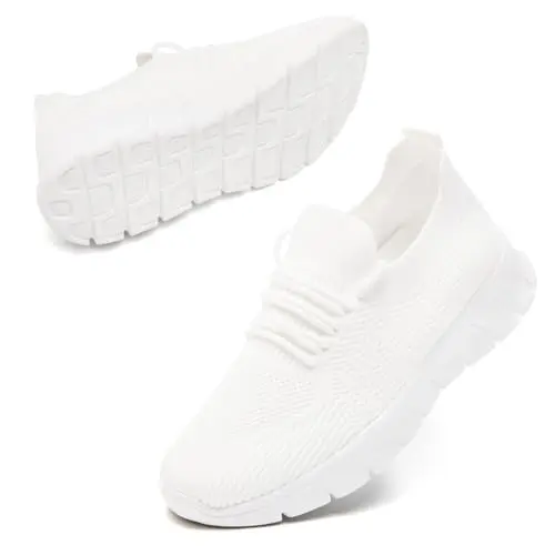 IQYNAM women's walking shoes white